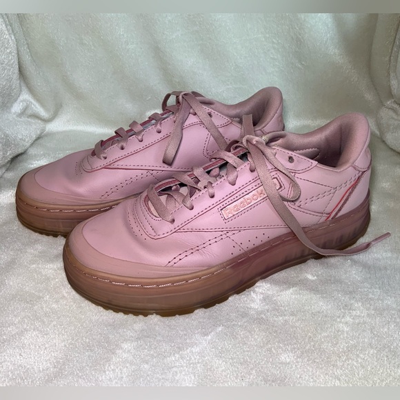 Reebok Blush Pink platform Leather Sneakers - Picture 2 of 10